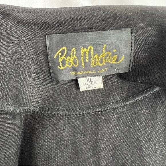 BOB MACKIE Floral Embroidered Cut-Out Linen Jacket - Picture 4 of 8